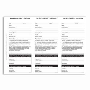 Visitors Entry Control Book Perforated