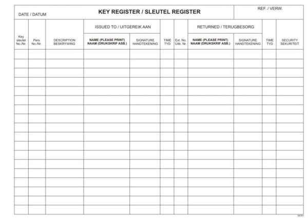 Key Register Book