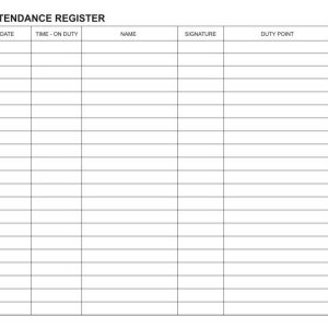 Attendance register